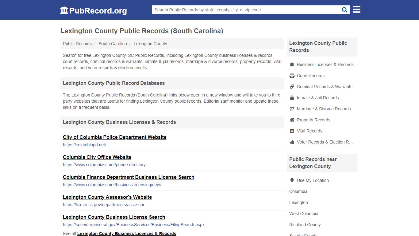 Free Lexington County Public Records (South Carolina Public Records)