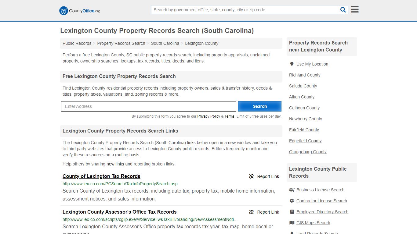 Lexington County Property Records Search (South Carolina) - County Office